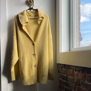 Free People Butter Yellow Cardigan Sweater